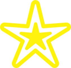 Golden star isolated on white background.