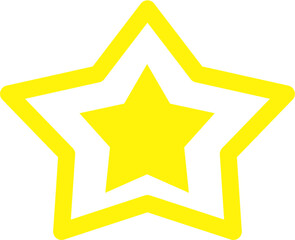 Golden star isolated on white background.