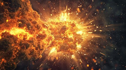 Explosion fire background illustration generated by ai