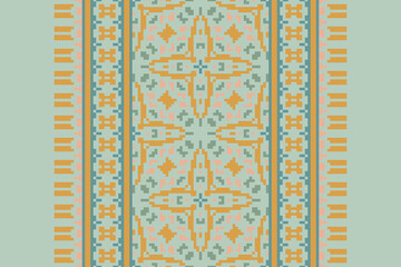 Seamless geometric ethnic asian oriental and tradition pattern design for texture and background. Silk and fabric pattern decoration for carpet, clothing, wrapping and wallpaper