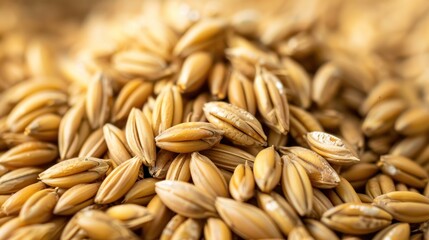 Obraz premium Close-Up of Golden Barley Grains