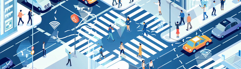 People using a smart citys integrated app for all transport, services, and utilities