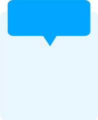 blue text box with speech bubble