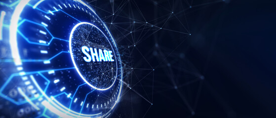 Sharing Concept. Business, Technology, Internet and network concept. 3d illustration