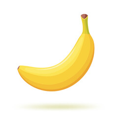 Banana icon. Vector illustration of a single yellow banana, perfect for healthy eating and fruit-themed designs.
