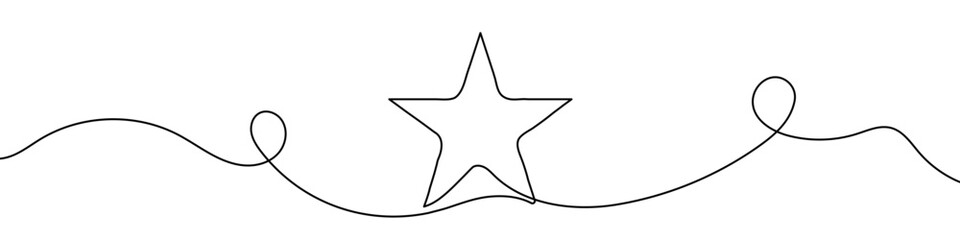 Continuous editable line drawing of star. One line drawing background. Vector illustration. Star icon in one line.