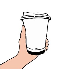 hand holding a glass of hot water