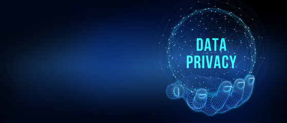 Cyber security data protection business technology privacy concept. 3d illustration