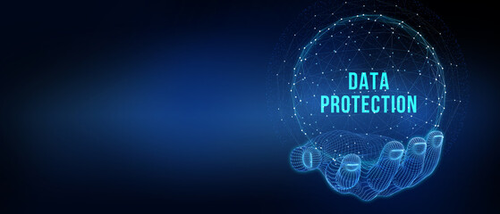 Cyber security data protection business technology privacy concept. 3d illustration