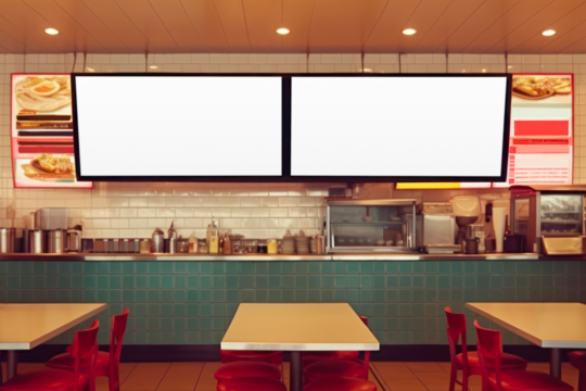 Digital menu screen png mockup, transparent design