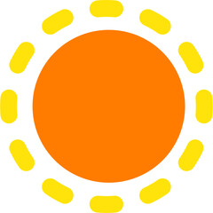 Yellow sun vector illustration.