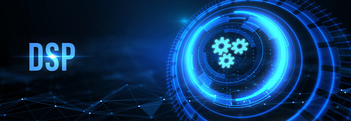 DSP - Demand Side Platform usiness, Technology, Internet and network concept. 3d illustration
