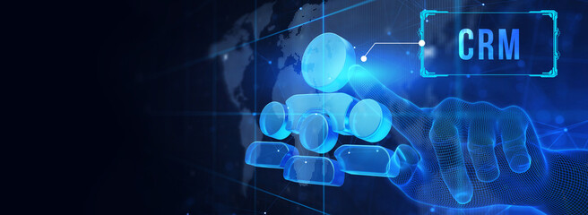 Business, Technology, Internet and network concept. CRM Customer Relationship Management. 3d illustration