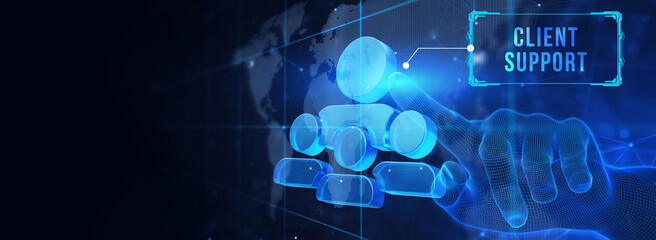 Business, Technology, Internet and network concept. Technical Support Center customer service. 3d illustration