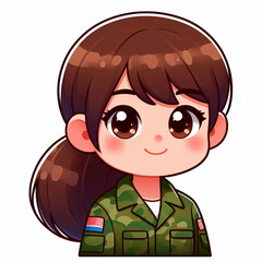 Friendly military man in cartoon style