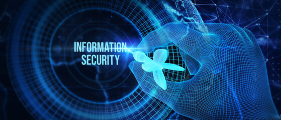 Concept of cyber security, information security and encryption, secure access to personal information, secure Internet access, cybersecurity. 3d illustration