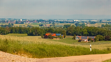 Summer view near Ettling, Isar, Wallersdorf, Dingolfing-Landau, Bavaria, Germany
