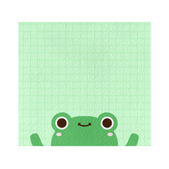 Cute Green Frog Memo Paper illustration Cute Notepad illustration Blank Note illustration Note Paper Colored Sheet Template