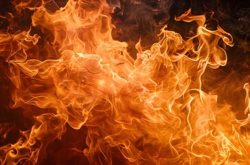 Fire texture background, closeup of flames. Orange photo background 