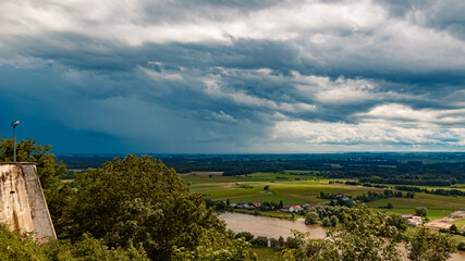 Summer view seen from Mount Bogenberg, Bogen, Danube, Bavaria, Germany