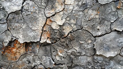 Obraz premium A rock with cracks and holes in it