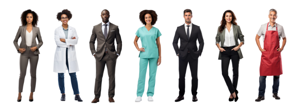 Adult, full body, people png element set on transparent background