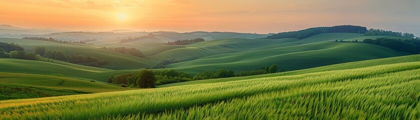 Obraz premium Green rolling hills of Tuscany, Italy.