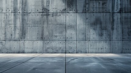 A large concrete wall with a large empty space in the middle