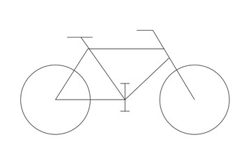 Bicycle Illustration | Geometric Line Drawing of a Bicycle| 2D Icon