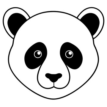 recommend clip art:  panda bear head vector line art and silhouette illustration
                    