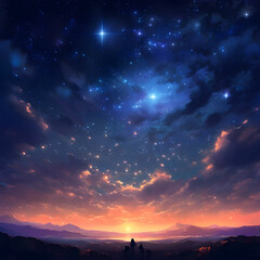 Draw images of thousands of stars in the night sky Generative AI