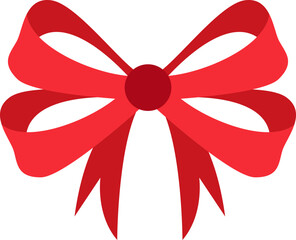Red Bow Ribbon Element