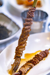 View of the grilled octopus, a traditional Korean food