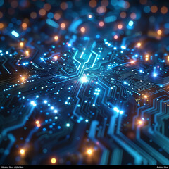 Abstract blue digital circuit board background in 4K resolution3