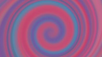 Groovy retro background with gradient swirling spiral wave in vivid reddish pink, light blue, soft purple, cerise colors. Abstract geometric backdrop 8K 16:9 for poster, cover. Blurred curved stripes