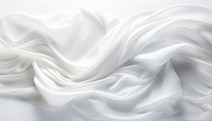 Obraz premium white silk or satin fabric waving
