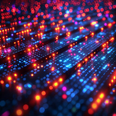 Obraz premium High-tech computer code background with holographic effects in 4K3
