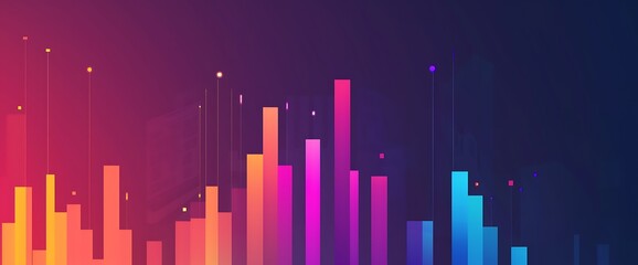 Simple side-view bar graph with a bold and colorful design.