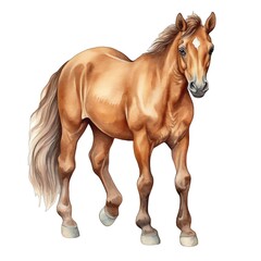 Obraz premium Cute horse watercolor illustration, animals and farm clipart