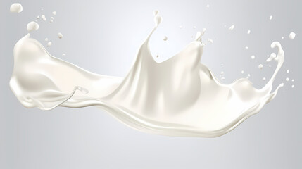 Milk splash 3d realistic icon set vector image