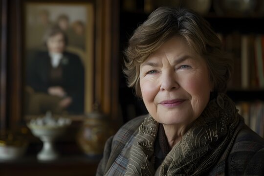 Thoughtful Writer Immersed in Historical Narratives and Reinterpreting the Past
