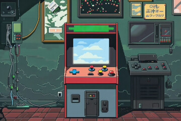 Retro arcade game machine