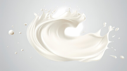 Milk splash 3d realistic icon set vector image