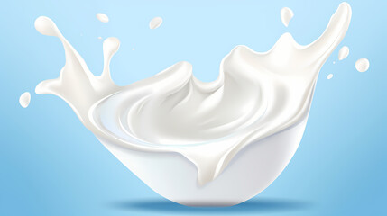 Milk splash 3d realistic icon set vector image