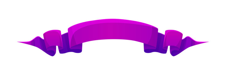 Violet ribbon on transparent background