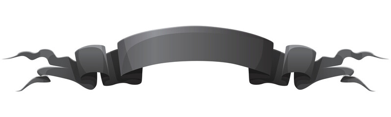 Black ribbon on transparent background