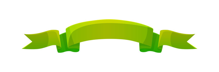 Green ribbon on transparent background