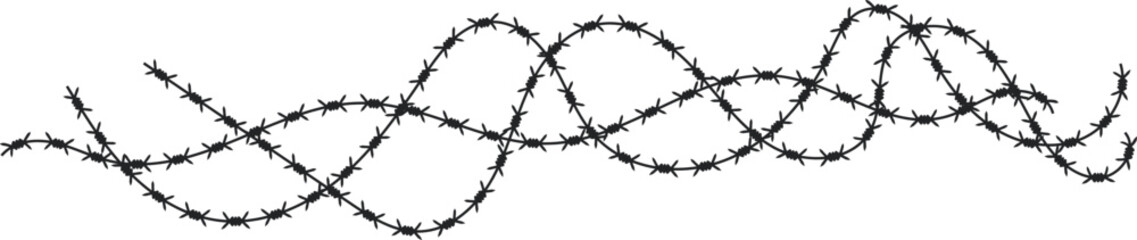 Silhouette of barbed wire, vector illustration.eps10