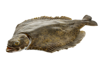 Flatfish isolated on white background