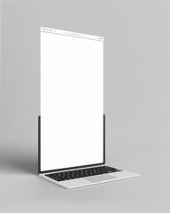Blank browser display on laptop for web layout presentation